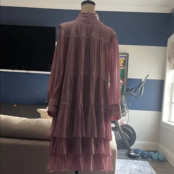 cinq a sept long sleeve dress Cinq a Sept Barnes Dress in Soft Pink Multi
